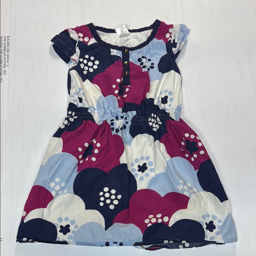 Floral Gymboree Kids Dress in Navy, Pink, and White